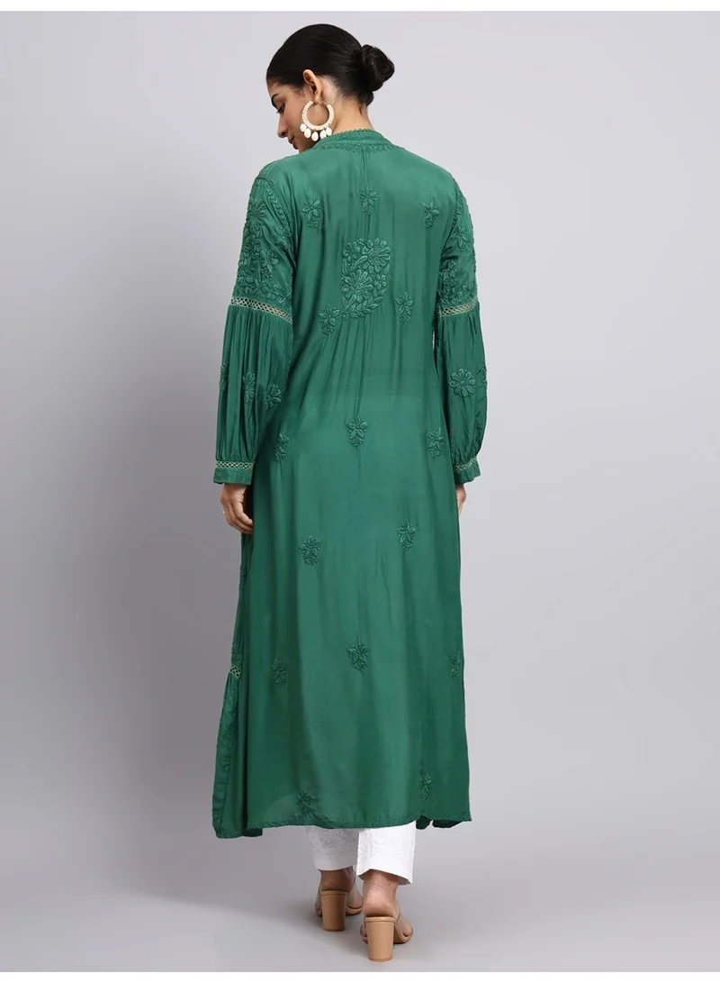 Alaya Women Chikankari Hand Embroidered Muslin Kurta-AL4100